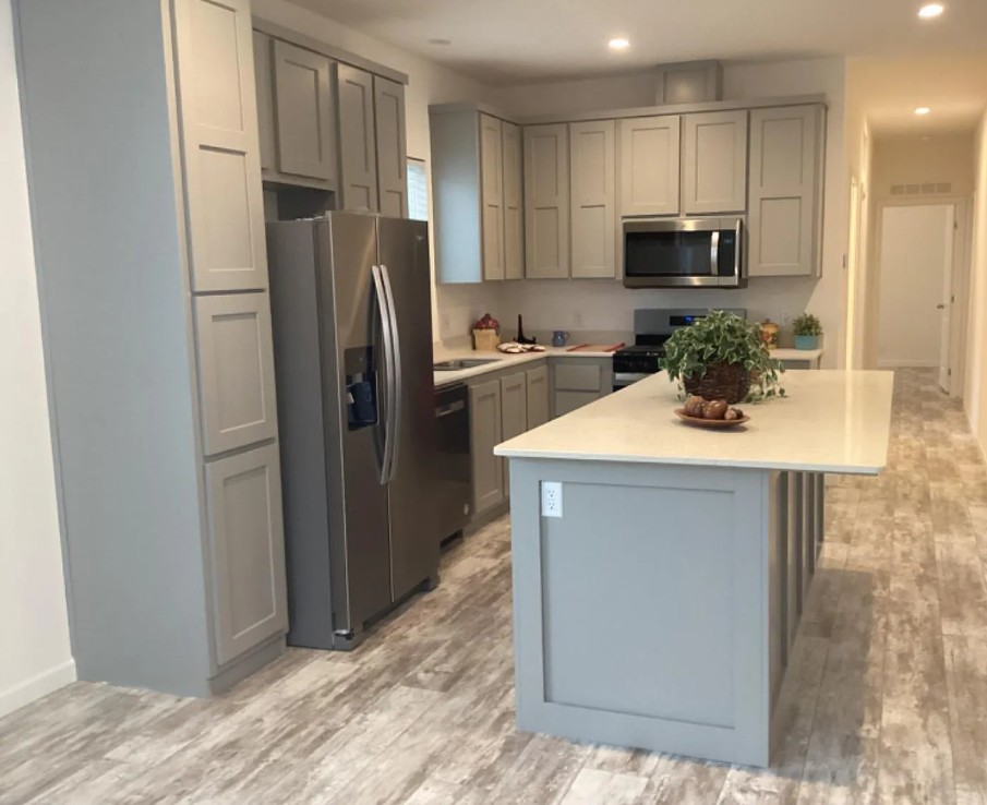 Kitchen cabinetry and island